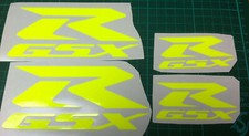 4  X  FLUORESCENT YELLOW   SUZUKI GSX-R   VINYL DECAL STICKERS  