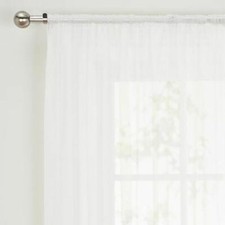  3mt VOILE cafe net POLYESTER VOILE 12in drop SLOT TOP READY MADE 