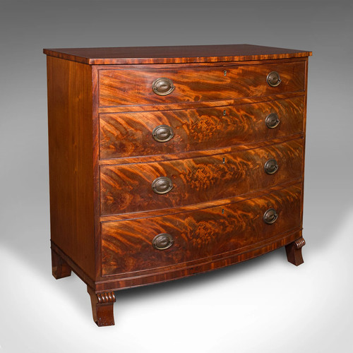 Large antique bow front - large, chest