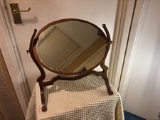 Antique Victorian Mahogany Oval Dressing Table Swing Mirror