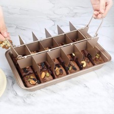Pre-Cut Copper Brownie Pan W/