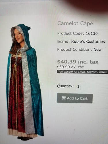 Camelot cape medieval dress - camelot,