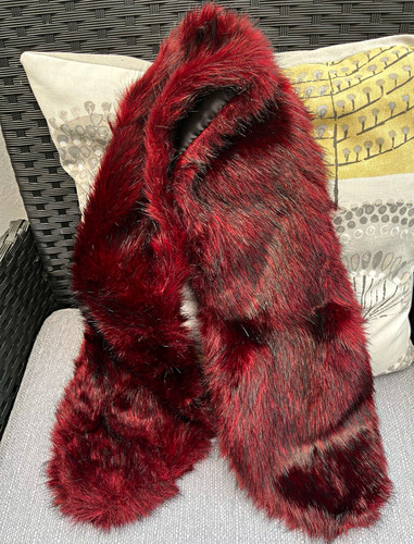 Tie rack scarf faux fur - fur., red