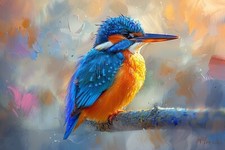 Kingfisher Bird Canvas Picture Print Wall Art