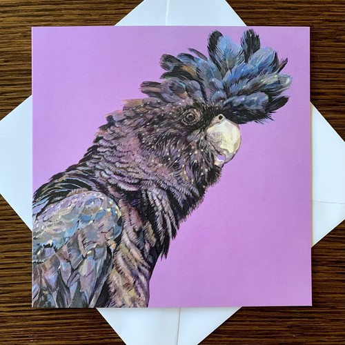 Black cockatoo greeting card - greeting,