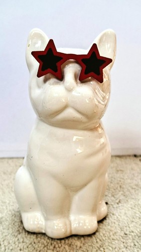 White ceramic vase - white,