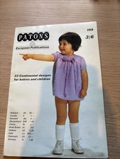 Patons Pattern Book 199 33 Continental Knitting & Crochet Babies & Children 60's