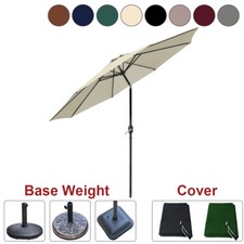 2.7M Round Garden Parasol Sun Shade Outdoor Patio Umbrella with Crank Tilt