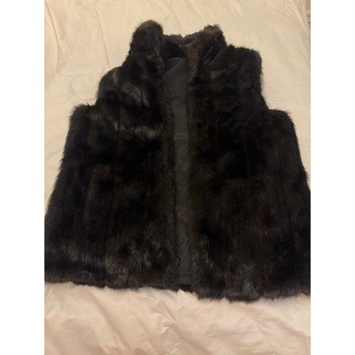Y2k dark brown reversible faux - brown,