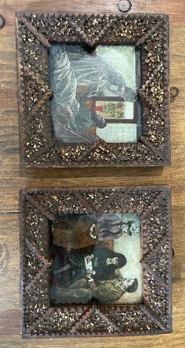 Rare pair antique tramp - of, art
