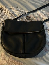 Whistles Black Leather Cross Shoulder Handbag with Dust Bag