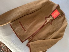 Manoush tan wool / cotton and leather jacket M