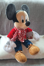 Disney Store.Mickey Mouse Soft Toy 2015/Knitted Jumper, Scarf,Corduroy Trousers.