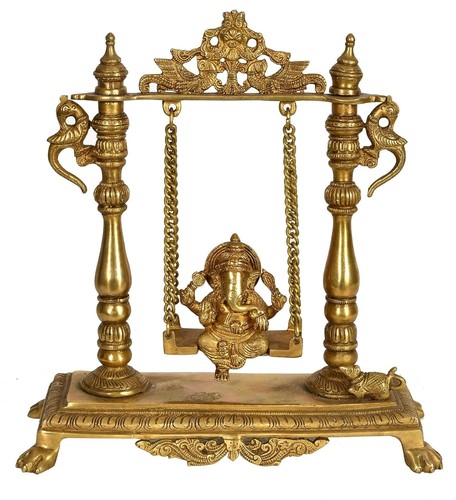 Brass lord ganesha - brass, idol