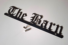The Barn Old English Font House Name Sign Laser Cut 3mm Mild Steel 500mm Long