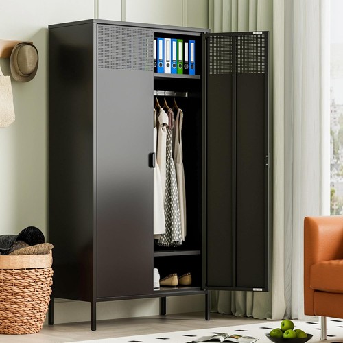 Metal armoire wardrobe - 71",