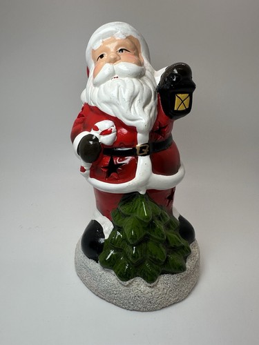 Festive light ceramic santa - light,
