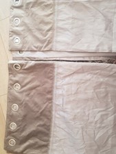 Next Mink Velor / Faux Silk Eyelet Curtains 168x229cm      (NB8)