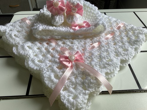 Handmade crocheted dolls pram - handmade,