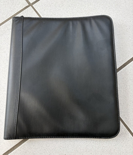 Black faux leather zip - black, a4