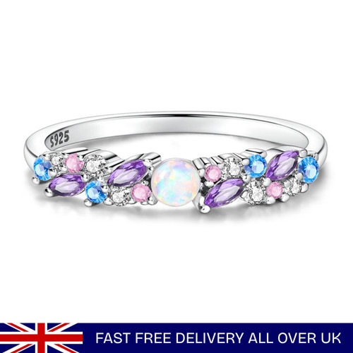Multi gemstone opal eternity - multi-gemstone,