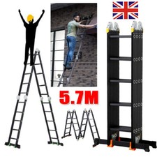 Aluminium folding ladder - 5.7m,