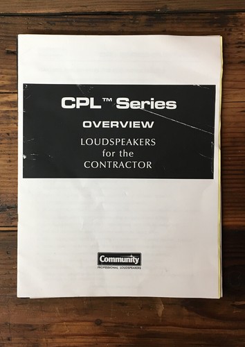 Community cpl series speakers - series,