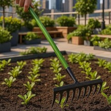 Metal Garden Rake with Long