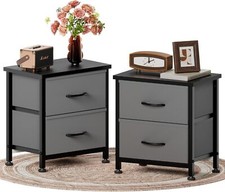 2PCS Nightstand+2 Fabric