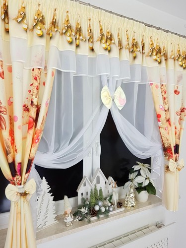 Christmas net curtain - curtain, set