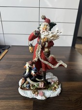 Large Ornate Christmas Figurine Santa Sleigh Penguins Stunning