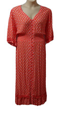 M&S Collection Womens Maxi Dress size 22 reg fasten front in Floral Orange Mix