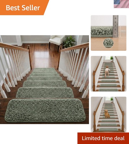Soft shaggy stair treads non - shaggy,