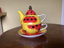 Charley Harper Tea For One Cup Saucer Teapot Ladybird Excellent Conditon. 