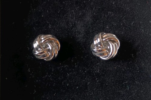 Cufflinks silver tone knots - cufflinks,
