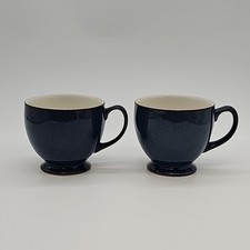 2 x Blue Denby Mug / Tea Cup Microwave Dishwasher Freeze Oven Safe Stoneware