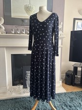 Laura Ashley floral daisy dress midi maxi long occasion smart Navy Blue