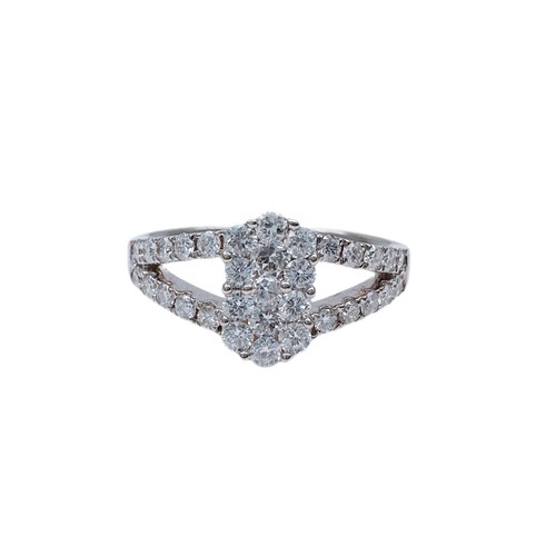 18carat white gold - double, row