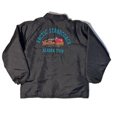 Vtg Hartwell Sports Artic Stagecoach Alaska Tour button front Lined Jacket 2XL