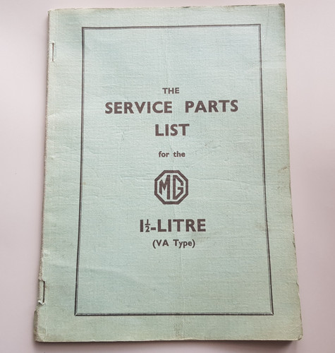 Vintage car service parts - mg,