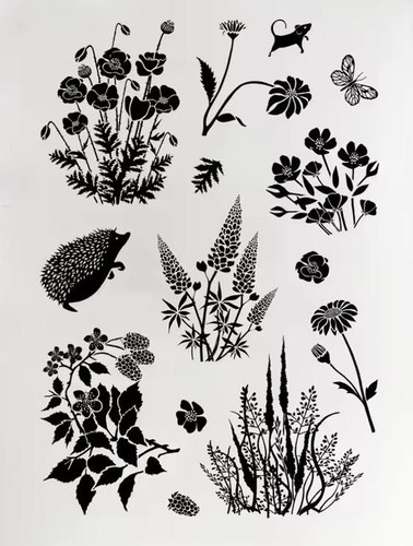 Foliage hedgehog stamp - stamp, set