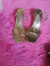 Zara Gold Barely There Sandals Size 4 Worn Once