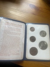 Britain's First Decimal Coin Set Blue Plastic Wallet Good Condition Sight Wear