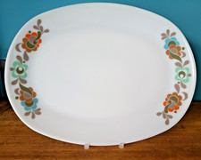 Jaj Pyrex Carnaby Tempo Vintage Oval Steak Plates  30 x 23cm VGC