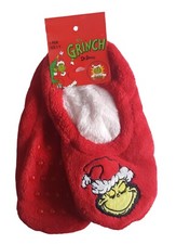 The Grinch Womens Cosy Warm Winter Footlet Slipper Mules Gripper Shoe Socks New