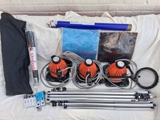 IANIRO REDHEAD 800w VARIBEAM 3 HEAD LIGHTING KIT WITH BARNDOORS,  STANDS AND BAG