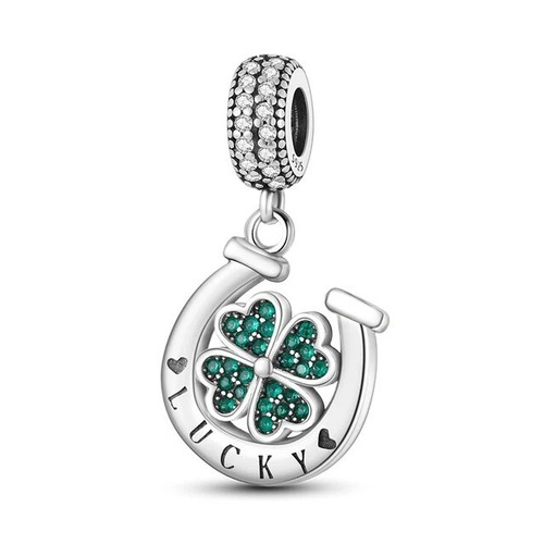 Lucky horseshoe dangle charm - horseshoe,