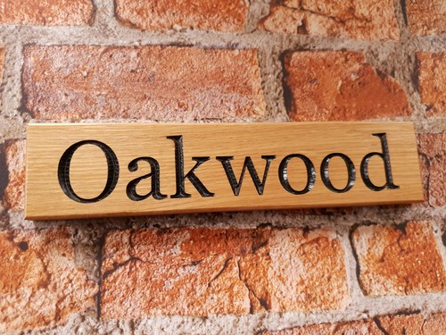 Personalised oak house sign - house,