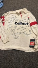 Signed England 97 Rugby Union Top Size XL Cellnet with Tags Good Condition