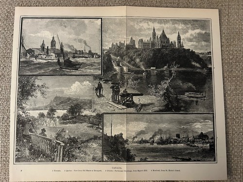 Antique print canada c1900 - canada,